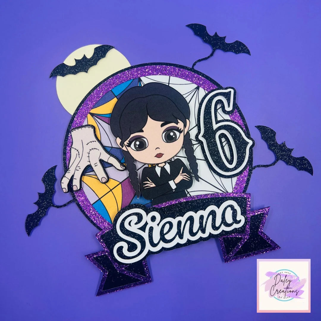 Dark Girl | Black Dress | Halloween Girl | 3D cake topper |