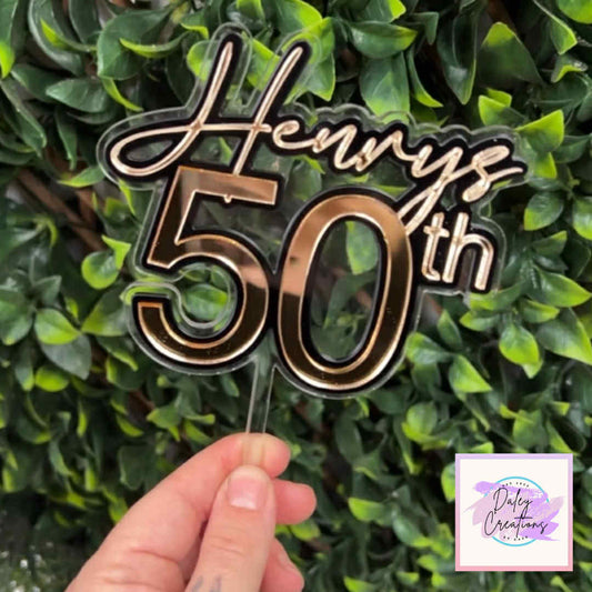 Personalised Triple Layer Acrylic Cake Topper – Custom Name & Age