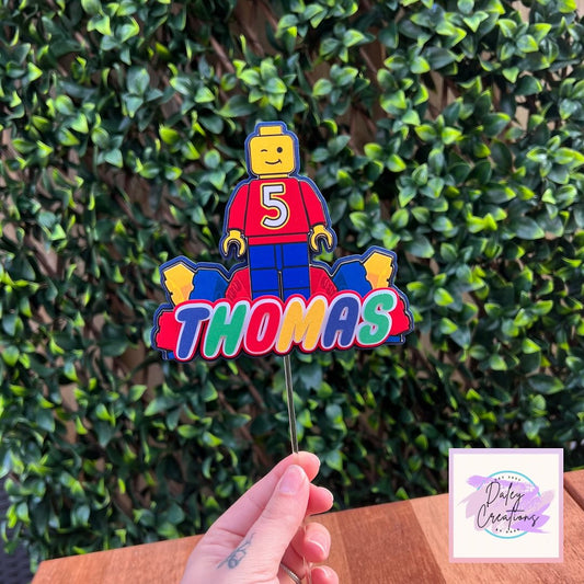 Personalised | Building Block | 3D Cake Topper |
